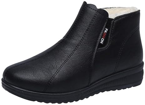 Botines de mujer de invierno impermeables cómodos, botines de mujer negros bajos, botines con cálido acolchado con cordones, botines deportivos para caminar, zapatos de mujer de invierno, cortavientos