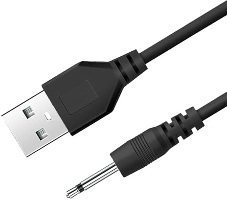 Cncedi 2.5mm DC Jack to USB Charger Cable for Rechargeable Massager Wand | Fast Charging, DC Charger Cord for Vibrator and Multiple Devices, 1M