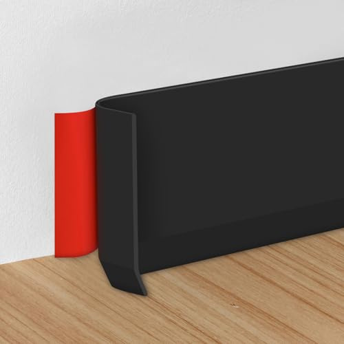 Storystore Flexible Skirting Board Trim Vinyl Self Adhesive Skirting Board Baseboard Trim for Floor Wall Kitchen and Bathroom (Black, 10cm(W) x 6m(L))