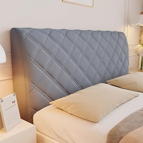 Verdicken Kopfteil Bezug, Weicher Strecken Bettkopfteil Hussen, Schlafzimmer Staubdichte Schutzhülle Headboard Cover, Bettrückenlehne, Universeller Bettdecke für Kopfteil(Dark Gray,220CM x 70 cm)