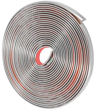 QUARKZMAN Moulure Murale, 16Ft x 0.3 Pouce Protège-Coins PVC Et Bande De Joint Pour Bord De Table Cadre De Porte Plinthe Pour Carrelage Et Bords De Mur ornementation Maison Argent