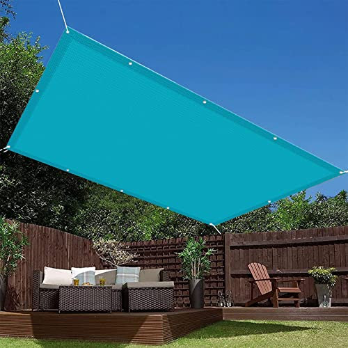 Toldo parasol transpirable de 3,4 x 5,5 m, rectangular, bloquea los rayos UV, para patios, jardines y balcones, incluye 4 cuerdas y ojales, protección UV ideal