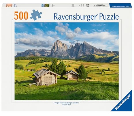 Ravensburger - Puzzle 500 Pezzi Alpe Di Siusi​ | Puzzle Per Adulti E Tutta La Famiglie | Dimensione Di 49x36 Cm | Regalo Adulti | Regali Natale