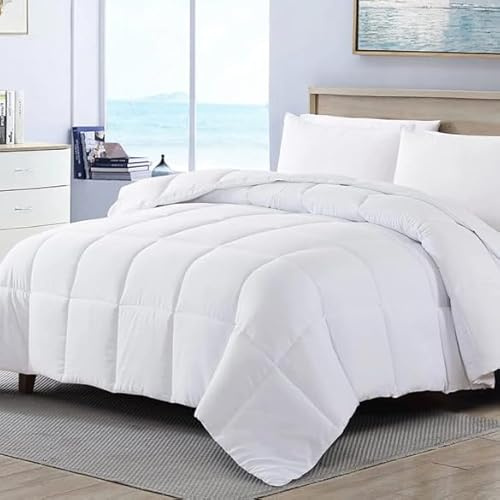 DECASATEXTIL Edredon Relleno Nordico 150x220 cm - Edredon Microfibra 400Gr/m2 - Cama 80/90cm - Reversible- Suave, cómodo, Ligero y Transpirable - Blanco 150x220cm