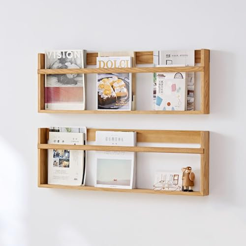 Zeitschriftenständer aus Holz, an der Wand montierter Zeitschriftenhalter, Buchaufbewahrung, Hängeregistratur-Organizer für Eingangsbereich, Büro, Wohnzimmer, Wartezimmer, Kinderzimmer, 2er-