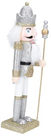Cabilock 4 Pièces Casse Noisette Soldat Or Petit bac Couvercle Enfants Goodies Noel Christmas Figurines de Noel Figurines Noel poupée en Noyer Parure de poupée en Bois Coton Silver
