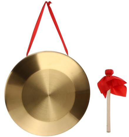 BESPORTBLE Gong de Ópera de Instrumento de Percusión de Platillo de Gong de Mano con Martillo para Actuaciones Escena Varios estilos