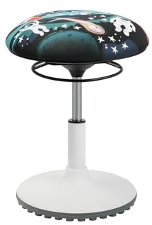 TOPSTAR Living Chair Move Kids höhenverstellbarer Kinderhocker mit drehbarem Sitz, Sitzhöhe von 39-47 cm, Motiv Space