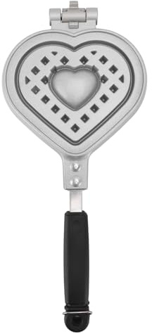 Moule à gaufres en forme de coeur, gaufrier en alliage d'aluminium antiadhésif double face, moule de cuisson compact pour petite cuisine, appareil de petit déjeuner