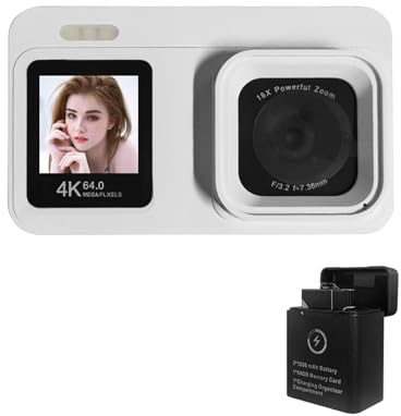 18x Zoom Zoom A Doppio Schermo 4K Camera Da 64 Megapixel ABS Ricarica Del Corpo Per La Fotografia Per Principianti Essenziale A Doppio Schermo Digitale Fotocamera Digitale