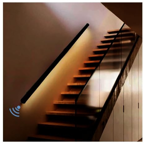 LED-Handlauf mit Körpersensor – beleuchteter Aluminium-Treppen-Haltegriff für den Innenbereich, perfekt für Flure, Treppen und Villen (100 cm)