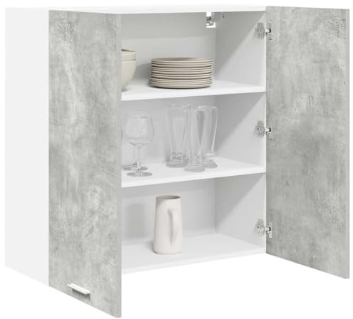 vidaXL Hängeschrank mit Tür Beton Grau 80 x 31 x 80 cm Holzwerkstoff, Großzügiger Stauraum, Moderne Küchenschränke, robust, rechteckiges Design, clevere Innenorganisation