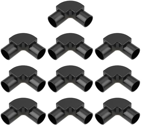 LT Easiyl Lot de 20 Coudes D'inspection en PVC à 90° (23 X 55 Mm) pour Conduits de Câbles électriques Noirs.
