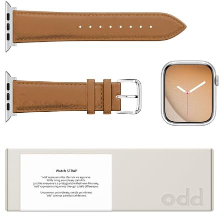 a.odd Leather Strap for Apple Watch Straps 38mm 40mm 41mm 42mm 44mm 45mm 46mm 49mm, Men Women Genuine Leather Replacement Band for iWatch Series 11 10 9 8 7 6 5 4 3 2 1 SE Ultra 3 2 1