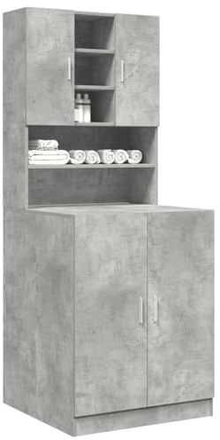 Lumanois Mobili Lavatrice 2pz Grigio Cemento in Truciolato,Casa e Giardino,Accessori per lavatrici e asciugatrici,48.95kg-3324919
