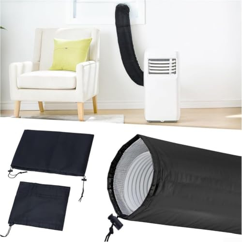 Cubierta de manguera de aire acondicionado portátil con funda aislante reflectante al calor, compatible con adaptador de escape estándar, fácil instalación