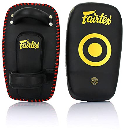 Fairtex KPLC6 Muay Thai Kickboxing Small Curved Thai Pads (Black)
