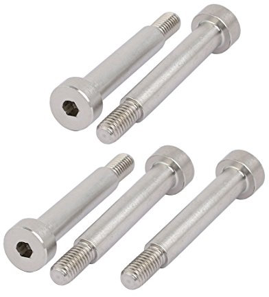 sourcing map Perno Tornillo de 6 mm dia Hombro longitud de 30 mm hombro M5 Rosca cabeza hueca hexagonal 5 piezas