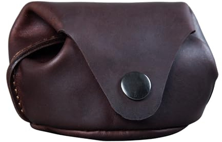STILORD Bob Estuche Monedas Cuero Monedero Mini Billetera Vintage de Cuero Slim Cambio de Monedas Cartera Pequeña Bolsita Piel Color:Cognac marrón Oscuro