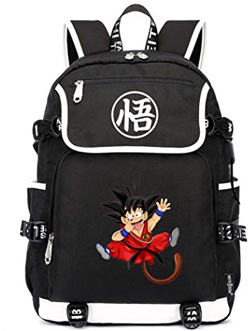 WANHONGYUE Dragon Ball Anime Cosplay 15.6 Laptop Backpack Schoolbag Rucksack with USB Charging Port Black / 2