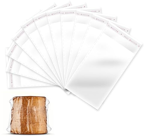 SAVITA 100st 8x13cm Självtätande Cellofanpåsar Genomskinliga Plastpåsar Självhäftande Klara för Packningspåsar för Godis Kex Bageri Snacks Smycken Hantverk