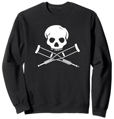 Jackass Skull And Crutches Logo Felpa