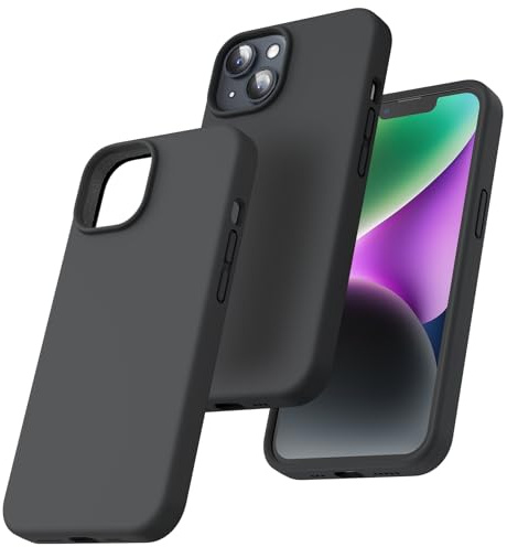 TOCOL für iPhone 14 Hülle Silikon, Stoßfest Anti-Rutsch Anti-Fingerabdruck Kratzfest Handyhülle für iPhone 14 Case, Schwarz