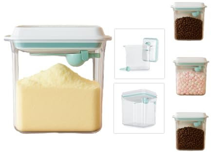 Feedo Milchpulver Aufbewahrung Behälter mit Löffel 1700 ml | Baby Milchpulver Box | Versiegelt Milchpulver-Spender mit Luftdichter Deckel, BPA Frei, Transparent**