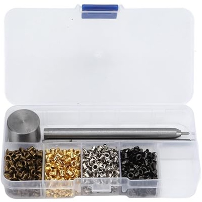 800 PCS Ösen Set, 2mm Plattiertes Kupfer Metall Ösen Kit Schnürsenkel Ösen nSet Metall Ösen, Grommet Ösen mit Werkzeugset, für Schuhe, Lederwaren, Kleidung, DIY Handwerksprojekte Usw