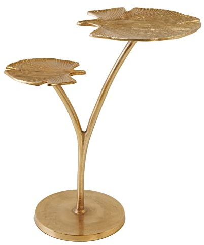 Beistelltisch GINKGO LEAFS 50cm - gold - Metall - handgefertigt Couchtisch | Montiert, hochwertig, stabile Konstruktion, wohnlicher Look