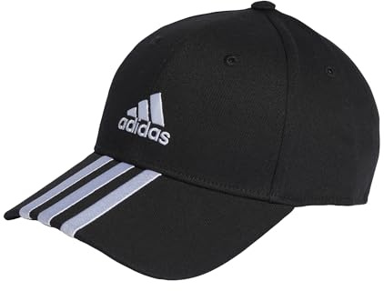 adidas Unisex 3-Stripes Cotton Twill Baseball Cap, Black/White, XXS