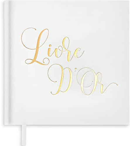 Plantvibes French Version Libro degli Ospiti per Feste di Matrimonio, Battesimo o Compleanno, 72 Pagine, Copertina Rigida, Carta di Alta qualità, Vintage Guestbook Ideale Come Libro dei visitatori