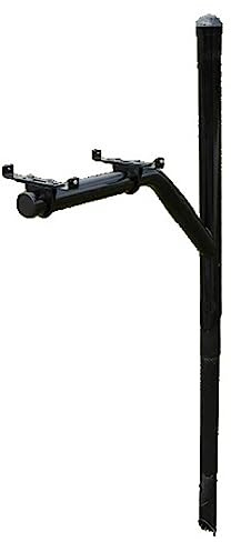 Return-to-Center Swing Away Snowplow Proof Mailbox Post - Black Steel Mailbox Extender (30 Inch)