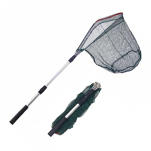 MEGYAD Fiskhåv, fiske, dammhåv, fisketillbehör: Fiskehåv, fisknät, gummerat håv, 130 cm, teleskophåv, fiske för vuxna och barn