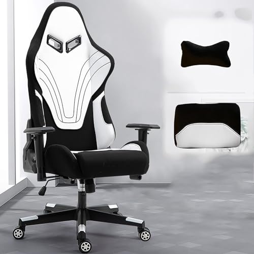 MOTHY Sillas reclinables giratorias Gamer Gaming Silla de Tela con Respaldo de Masaje,sillas ejecutivas de Oficina cómoda ergonómica con reposapiés Soporte Lumbar PC Ordenador Silla (Color : B)
