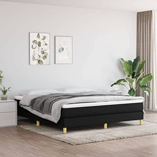 BAZZI Boxspringbett 180 x 200 cm mit Matratze Polsterbett 180 x 200 cm Komplettes Bettset,Bett 180 x 200 cm Mit Matratze und Lattenrost Schwarz-7 Stoff Jugendbett Perfekt für Jugendzimmer, Futonbett