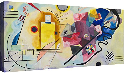 canvashop Quadri Moderni soggiorno Kandinsky giallo rosso blu 140x70 cm | Quadro Su Tela Canvas, Stampe Da Parete, Dipinti Famosi