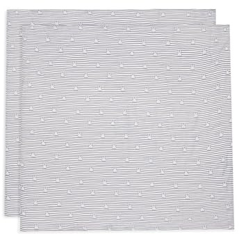Jollein Musselin Tuch Baby - Miffy Stripe, Navy - 2er Pack - 115x115cm - 100% Baumwolle - Oeko-TEX Zertifiziert - Spucktuch Baby - Blau mit Streifen