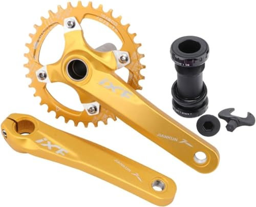 IXF Fahrrad-Kurbelgarnitur, 32 Zähne, 34 Zähne, 36 Zähne, 38 Zähne, Schmales Breites Adlerzahn-Kettenblatt, MTB-Kurbelgarnitur, 170 Mm Kurbel For 8/9/10/11 Geschwindigkeiten, Faltrad Mit Tretlager ( C