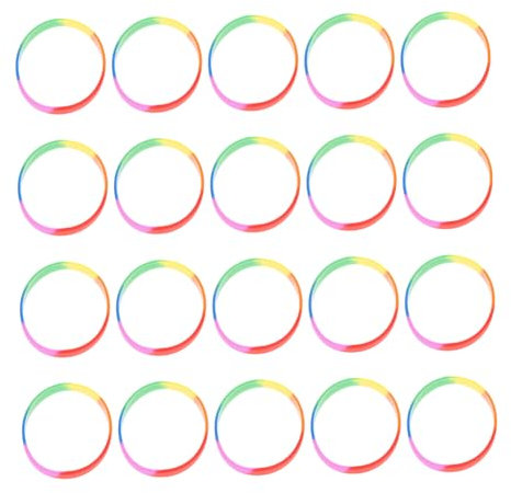 LIFKOME 20stücke Regenbogenfarbene Silikonarmbänder Bunte Handgelenkarmbänder Für Freundschaften Kreative Handketten Für Partys Und Alltag