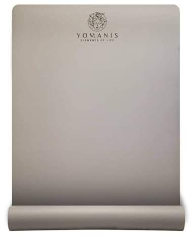 YOMANIS Kautschuk & PU Yogamatte | 185 x 68 cm x 4 mm | Yoga matte, Fitnessmatte, Sportmatte, Gymnastikmatte rutschfest extra breit | 2in1 YogaGurt
