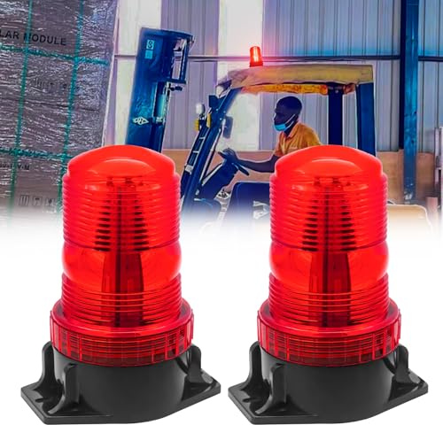 Biqing 2PCS Luz de Baliza de Advertencia LED Rojo,30LED Luces de Advertencia Estroboscópicas 12V 24V Luz Rotativa de Advertencia Estroboscopica para Autobús escolar Tractor Excavadoras Camión