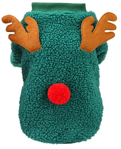 Izefia Hund Pullover Kostüm Weihnachtskleidung Geschenk Fleece Wolle Winter Warme Pyjamas Weihnachtsvater Rentier Baum Pullover für Kleine Hund Mittlere Katze