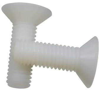 Voirrow 100PCS M2.5 / M3 / M4 Nylon-Kreuzschlitz-Senkkopfschraube, weiße Farbe, Nylon-Kunststoff-Isolierbolzen(M4x35-100 pcs)