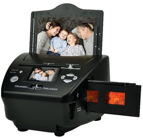 BDJSN 35mm Film Scanner, 16MP Photo Slide & Negative Scanner with LCD Screen, for 3 * 5/4 * 6/5 * 7 Photos, SD Card Slot, for Family, Gathering, Wedding, Party