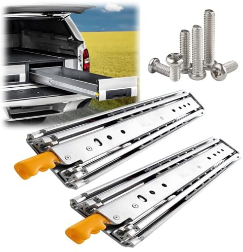 Generisch Schwerlast Schubladenschienen Mit Schloss, 1 Paar Vollauszug-Kugellager Schubladenauszug, 220 KG Ladekapazität Seitenmontage Gleitschiene 250 750 1100 1500 1800 2000mm(700mm)