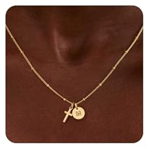 Turandoss Cross Initial M Necklaces for Kids, Teen Girl Gifts Trendy Stuff