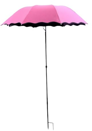 KESOTO Ombrellone per Piante da Esterno, Copertura per Vasi di Fiori, Protezione dal Sole, Rosa Rossa