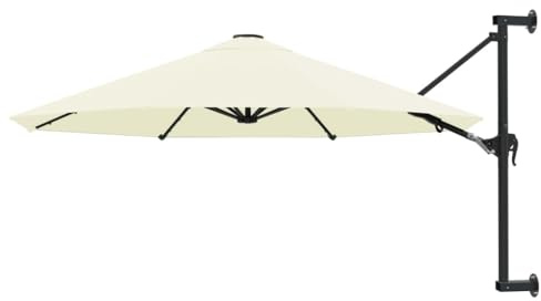 Générique Parasol Mural avec mât métallique 300 cm Sable,Maison & Jardin,Pelouses & Jardins,Vie en extérieur,Parasols & voiles d'ombrage,Beige,10.25 KG,44863