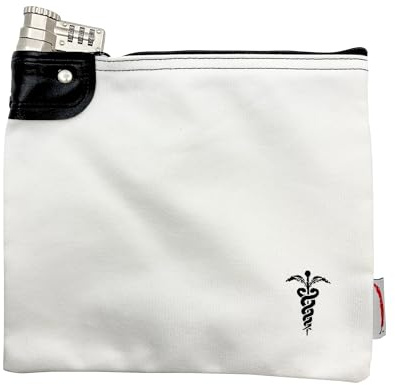 Cardinal bag supplies Opioid Anti Diversion Medication Lockable Bag, White | Combination Keyed Storage Case, 8 x 10 inch